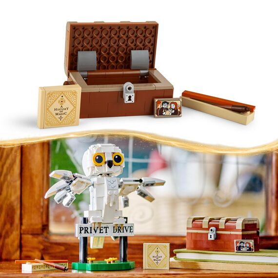 LEGO Harry Potter Hedwig im Ligusterweg 4 Set mit Spielzeug-Eule für Kinder, baubare Tier-Figur mit Hogwarts-Koffer, kleines Geschenk für Jungs, Mädchen und alle Fans ab 7 Jahren 76425