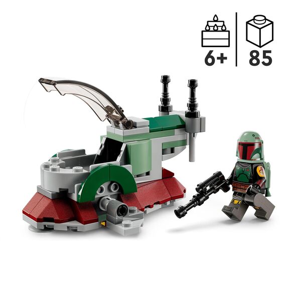 LEGO 75333 Star Wars Obi-Wan Kenobis Jedi Starfighter & Star Wars 75344 Das Boba Fett -Mikrofighter -Schiff, Fahrzeug mit Figuren, der Mandalorianer
