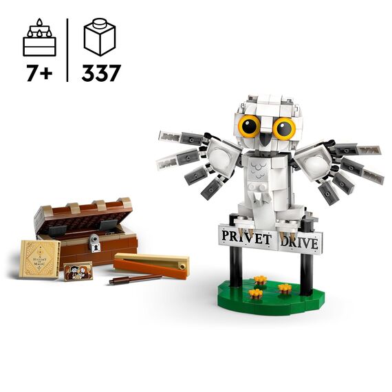 LEGO Harry Potter Hedwig im Ligusterweg 4 Set mit Spielzeug-Eule für Kinder, baubare Tier-Figur mit Hogwarts-Koffer, kleines Geschenk für Jungs, Mädchen und alle Fans ab 7 Jahren 76425