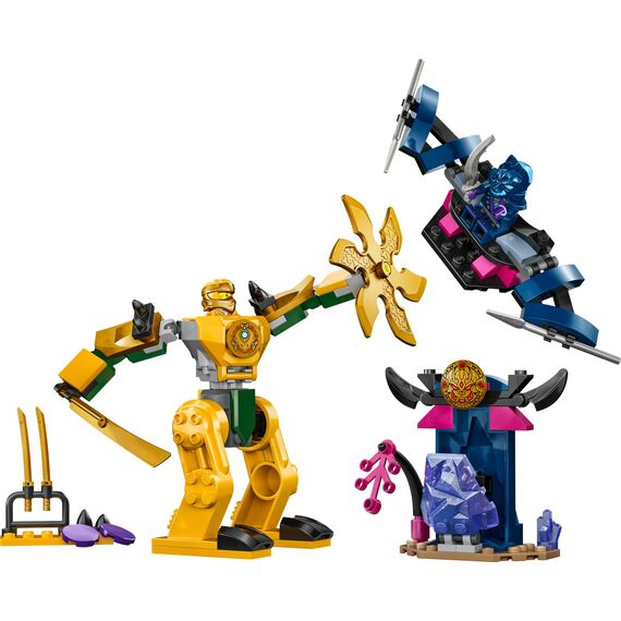 LEGO NINJAGO Arins Battle Mech, Ninja-Spielzeug für Kinder ab 4 Jahre mit Figuren inkl. Arin mit Mini-Katana, Actionfiguren & Mechs, kleines Geschenk für Jungs und Mädchen 71804