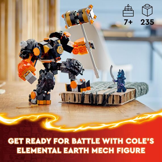 LEGO NINJAGO Coles Erdmech, Actionfiguren-Spielzeug mit veränderbarem Mech & NINJAGO Soras Technikmech, Actionfiguren-Spielzeug für Kinder, Ninja-Set