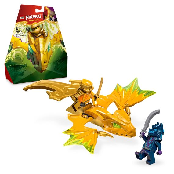 LEGO NINJAGO Coles Erdmech & NINJAGO Arins Drachengleiter, Ninja-Set mit Drachen-Spielzeug und Figuren inkl. Arin-Minifigur mit Mini-Katana, kleines Geschenk für Jungs und Mädchen ab 6 Jahren 71803