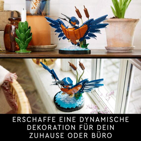 LEGO Icons Eisvogel Modellbausatz für Erwachsene, Vogel-Modell fürs Wohnzimmer oder Büro, Wohn- und Homeoffice-Deko, Geschenk für Vogelliebhaber und Ornithologen, Frauen und Männer 10331
