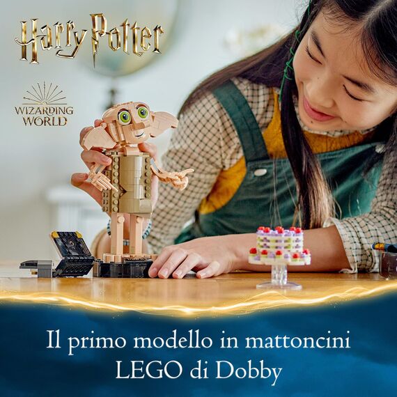 LEGO Harry Potter Dobby der Hauself Set, bewegliche ikonische Figur, Spielzeug & Harry Potter Fliegender Ford Anglia, baubares Spielzeug-Auto für Kinder