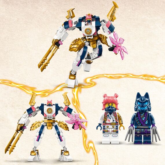 LEGO NINJAGO Coles Erdmech, Actionfiguren-Spielzeug mit veränderbarem Mech & NINJAGO Soras Technikmech, Actionfiguren-Spielzeug für Kinder, Ninja-Set