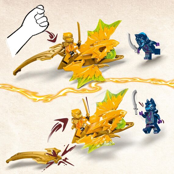 LEGO NINJAGO Coles Erdmech & NINJAGO Arins Drachengleiter, Ninja-Set mit Drachen-Spielzeug und Figuren inkl. Arin-Minifigur mit Mini-Katana, kleines Geschenk für Jungs und Mädchen ab 6 Jahren 71803