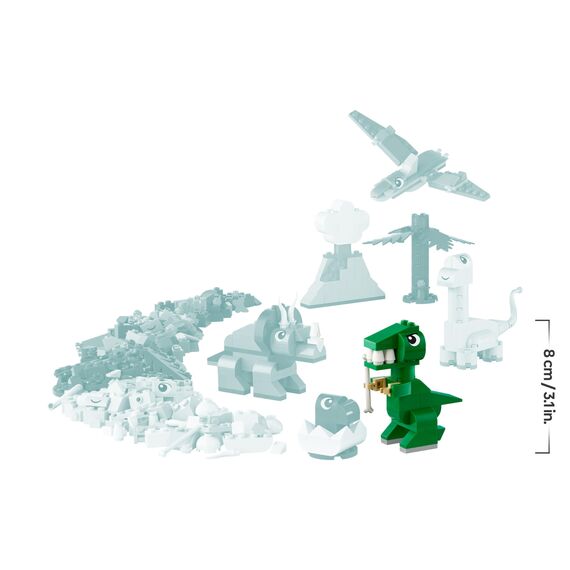 LEGO Classic Kreative Dinosaurier, Bauset mit Modellen und Tierfiguren aus Steinen, fantasievolles Spielerlebnis, Geschenk für Jungen und Mädchen ab 5 Jahren, inklusive T.Rex und Triceratops 11041