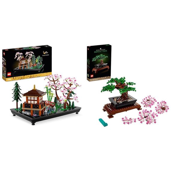 LEGO Icons Garten der Stille, Botanical Zen-Garten-Set für Erwachsene mit Lotusblumen & Icons Bonsai Baum Set für Erwachsene, Pflanzen Home Deko Set