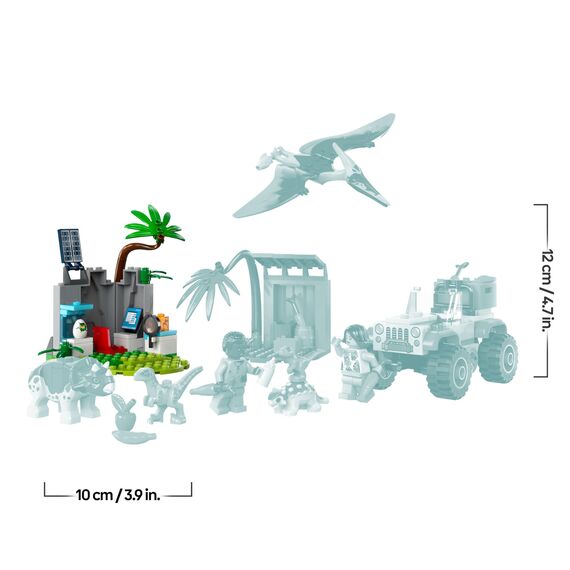 LEGO Jurassic World Rettungszentrum für Baby-Dinos, Set mit kleinen Dinosaurier-Figuren, darunter Triceratops, Ankylosaurus und Velociraptor, Geschenk zum Bauen für Jungs und Mädchen ab 4 Jahren 76963