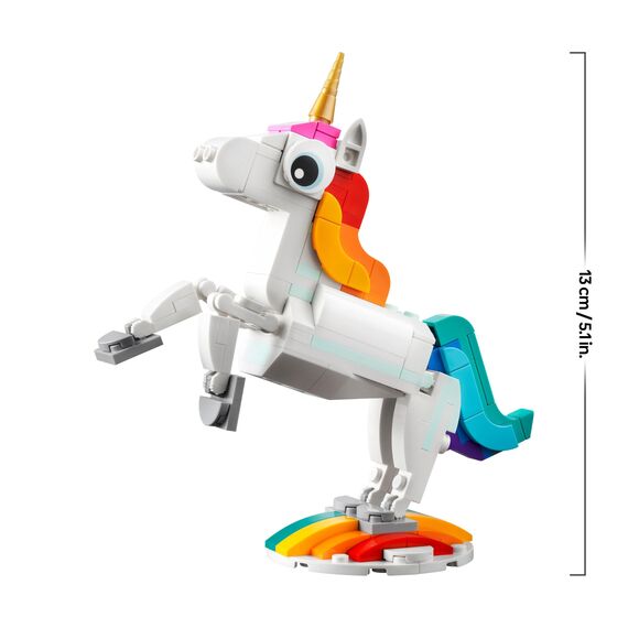 LEGO Creator 3in1 Magical Unicorn Toy - Animal Figure Transforms into a Seahorse or Peacock - Creative Gift for 7+ Year Old Girls & Boys - 31140