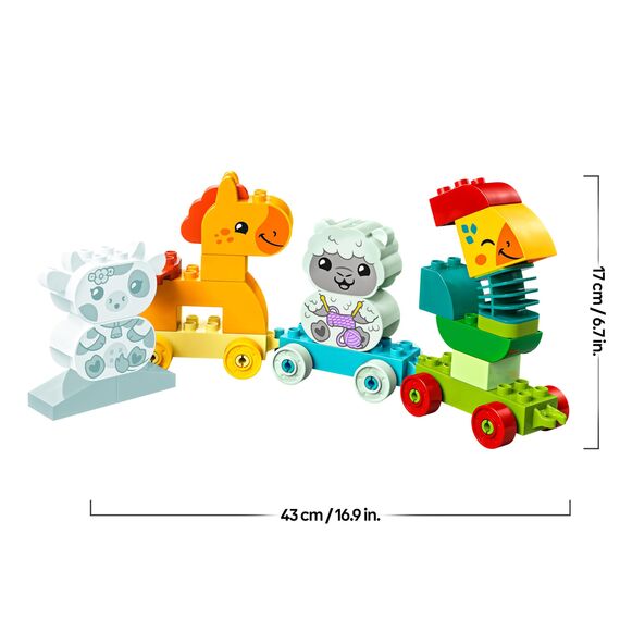 LEGO DUPLO My First Animal Train Set - Educational Toy for Toddlers - incl. Rooster, Horse, Lamb & Cow Farm Animal Figures, Birthday Gift for 1+ Year Old Boys & Girls - 10412