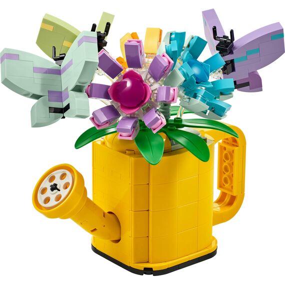 LEGO Creator 3in1 Flowers in Watering Can Toy to Welly Boot to 2 Birds on a Perch, Animals Set for Girls, Boys & Kids, with 3 Butterfly Toys, Makes a Great Desk Accessory, Nature Gift 31149