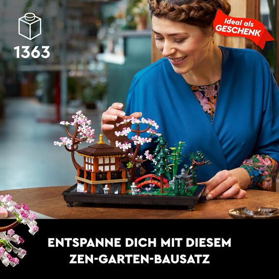 LEGO Icons Garten der Stille, Botanical Zen-Garten-Set für Erwachsene mit Lotusblumen & Icons Bonsai Baum Set für Erwachsene, Pflanzen Home Deko Set