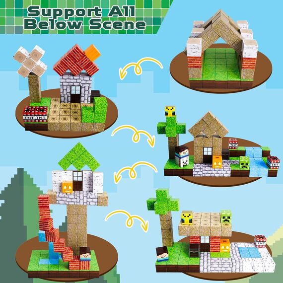 ToyUnited Magnetische Bausteine Magnetblöcke - BAU Deinen Eigenen Zauberwald mit Waldtieren, Elfen & Abenteuern! Kreatives Spielzeug ab 4 5 6 7 Jahren für Jungen & Mädchen Ostergeschenke Kinder