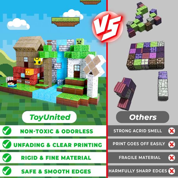 ToyUnited Magnetische Bausteine, magnetische Bausteine, stapelbar, magnetisches Wald-Set, STEM Montessori, sensorisches Spielzeug für Kinder, Jungen, Mädchen, Alter 3, 4, 5, 6, 7, 8, 9, 10,