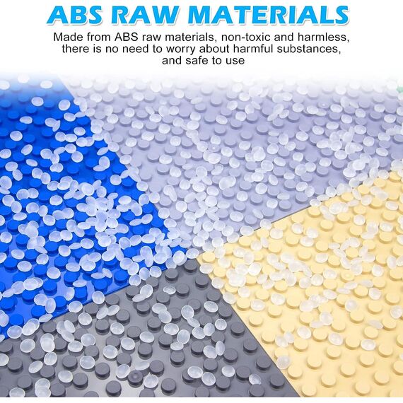 8 Platten-Set Bauplatte Kompatibel mit Meisten Marken,Classic Bausteine Grundplatte,Kompatibel mit Bauplatte Lego Classic,25.5 * 25.5cm, Grüne Blaue Graue Sand Grundplatte
