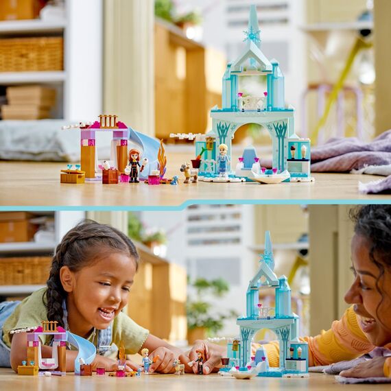 LEGO Disney Frozen Elsas Eispalast, Eiskönigin-Schloss-Spielzeug mit Prinzessin ELSA und Anna Puppen, Plus 2 Tierfiguren, tolles Geschenk für 4-jährige Mädchen und Jungen 43238