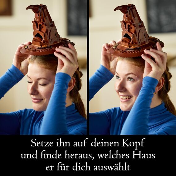LEGO Harry Potter Der Sprechende Hut, Hogwarts-Modell für Erwachsene, Film-Geschenk für Frauen, Männer, Mama und Papa, mit zufälligen 31 Klangkombinationen, Sortiert Dich in Dein Hogwarts Haus 76429