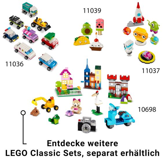 LEGO Classic Kreative Dinosaurier, Bauset mit Modellen und Tierfiguren aus Steinen, fantasievolles Spielerlebnis, Geschenk für Jungen und Mädchen ab 5 Jahren, inklusive T.Rex und Triceratops 11041