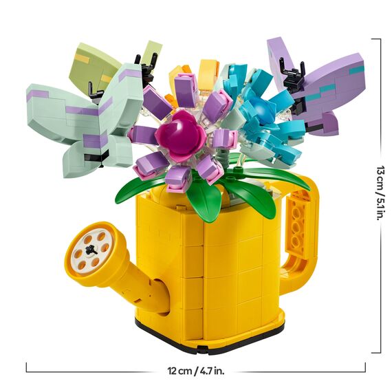 LEGO Creator 3in1 Flowers in Watering Can Toy to Welly Boot to 2 Birds on a Perch, Animals Set for Girls, Boys & Kids, with 3 Butterfly Toys, Makes a Great Desk Accessory, Nature Gift 31149