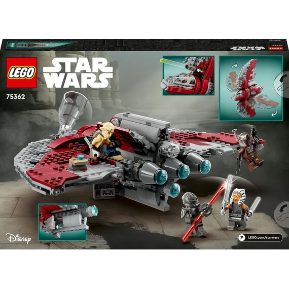 LEGO Star Wars Ahsoka Tanos T-6 Jedi Shuttle Set, baubares Raumschiff-Spielzeug mit 4 Minifiguren inkl. Sabine Wren und Marrok mit Lichtschwertern, Geschenk für Fans der Ahsoka-Serie 75362