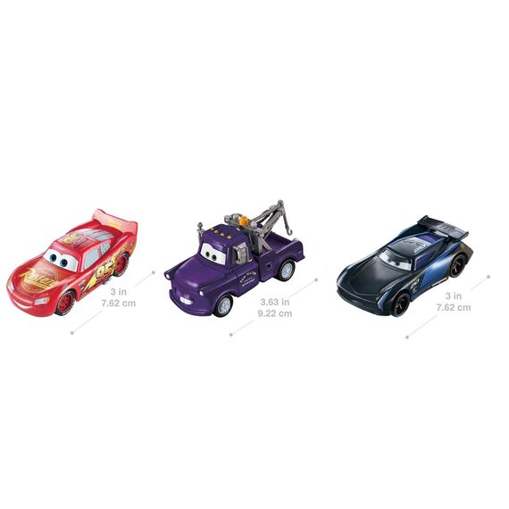 Mattel Disney Pixar Cars - Farbwechsel Fahrzeuge 3er-Pack mit Lightning McQueen, Hook und Bobby Swift, Geschenk für Kinder ab 3 Jahren GPB03