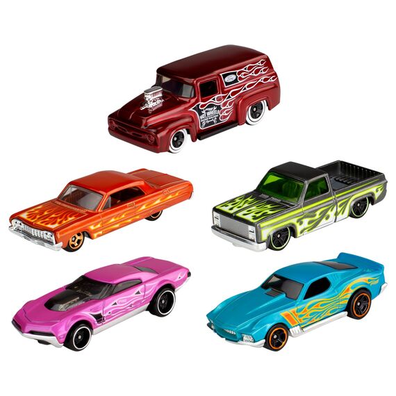 Hot Wheels Autos Set, 5er Pack, Verschiedene Modelle von Spielzeugautos, Maßstab 1:64, mit realistischen Details, Auto Spielzeug, Stile variieren, Spielzeug ab 3 Jahre, 1806