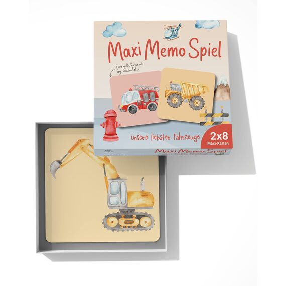 lila liebt dich Maxi Memo Spiel Unsere liebsten Fahrzeuge, Kindermemorie ab 2 Jahre, Memo Spiel ab 2