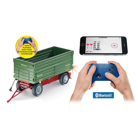 siku 6781, Zweiseitenkipper Anhänger, 1:32, Ferngesteuert, Für SIKU CONTROL Fahrzeuge mit Anhängerkupplung, Metall/Kunststoff, Grün