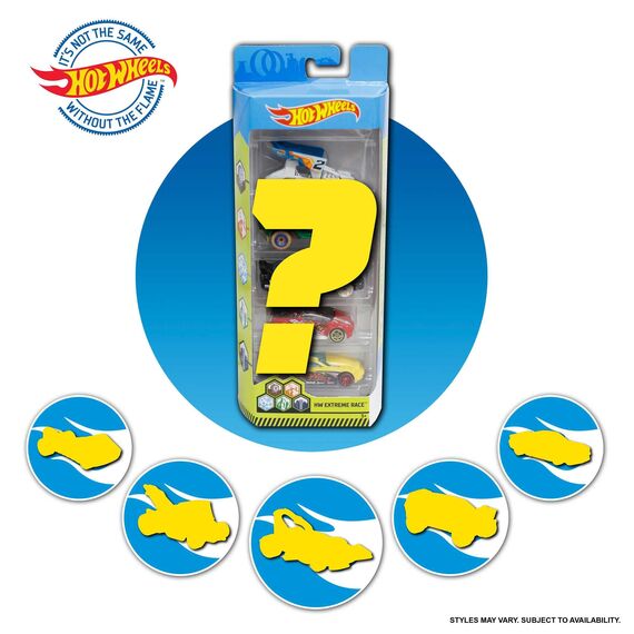 Hot Wheels Autos Set, 5er Pack, Verschiedene Modelle von Spielzeugautos, Maßstab 1:64, mit realistischen Details, Auto Spielzeug, Stile variieren, Spielzeug ab 3 Jahre, 1806