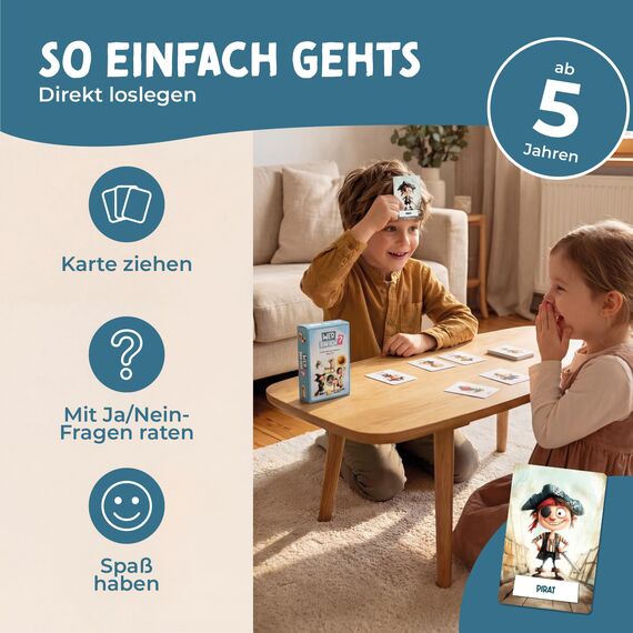 lila liebt dich Wer Bin ich Spiel Kinder ab 4 Jahre - Lustiges Ratespiel & Reisespiele für Unterwegs - Interaktives Kartenspiel, Ostergeschenke Kinder, Quiz Spaß für die ganze Familie