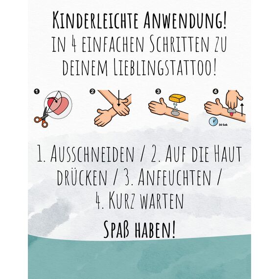 lila liebt dich® Meerjungfrau Kindergeburtstag Mitgebsel, besonders hautfreundliche Meerjungfrauen Kindertattoos, Meerjungfrau Geburtstag Mitgebsel