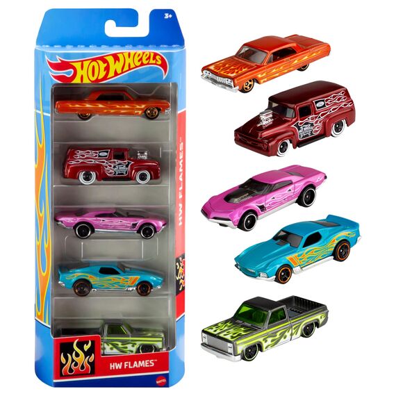 Hot Wheels Autos Set, 5er Pack, Verschiedene Modelle von Spielzeugautos, Maßstab 1:64, mit realistischen Details, Auto Spielzeug, Stile variieren, Spielzeug ab 3 Jahre, 1806