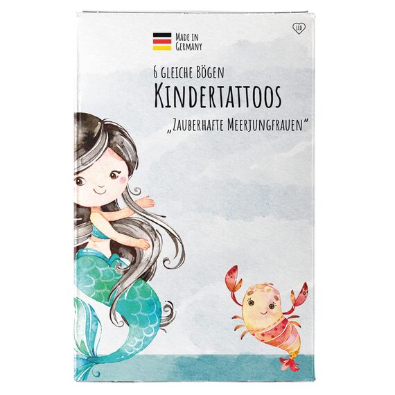 lila liebt dich® Meerjungfrau Kindergeburtstag Mitgebsel, besonders hautfreundliche Meerjungfrauen Kindertattoos, Meerjungfrau Geburtstag Mitgebsel