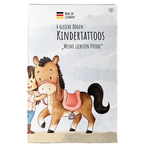 lila liebt dich® Besonders hautfreundliche Kinder Tattoo Pferde, Pferde Mitgebsel, Pferde Geburtstagsdeko, Pferde Tattoos Mädchen – 6 gleiche Bögen
