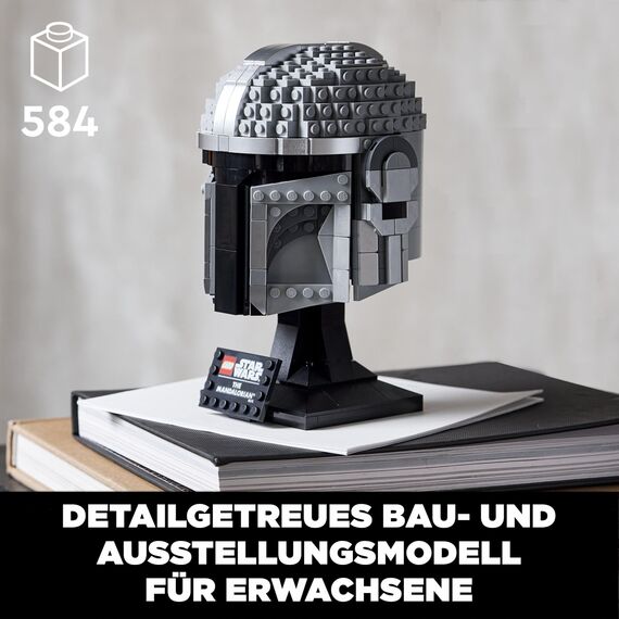 LEGO Star Wars Mandalorianer Helm Modell, Sammlerstück Zimmer-Deko und EIN tolles Geschenk für Erwachsene, Bausatz, Männer, Frauen, Mama, Papa, Sammler-Geschenkidee 75328