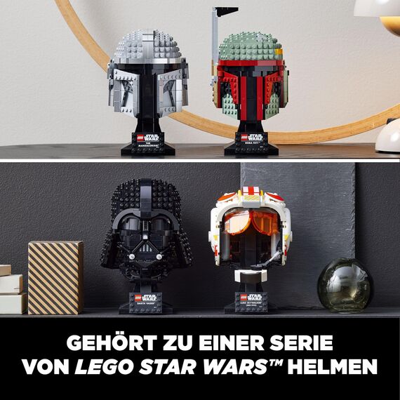 LEGO Star Wars Mandalorianer Helm Modell, Sammlerstück Zimmer-Deko und EIN tolles Geschenk für Erwachsene, Bausatz, Männer, Frauen, Mama, Papa, Sammler-Geschenkidee 75328