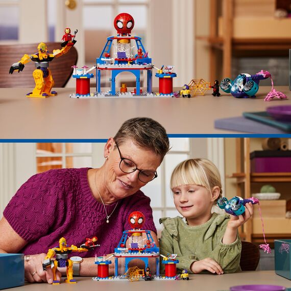 LEGO Marvel Das Hauptquartier von Spideys Team, Spider-Man-Spielzeug mit Fahrzeug und Mech, Geschenk für Jungs und Mädchen ab 4 Jahren, die Fans der TV-Serie Spidey und Seine Super-Freunde sind 10794