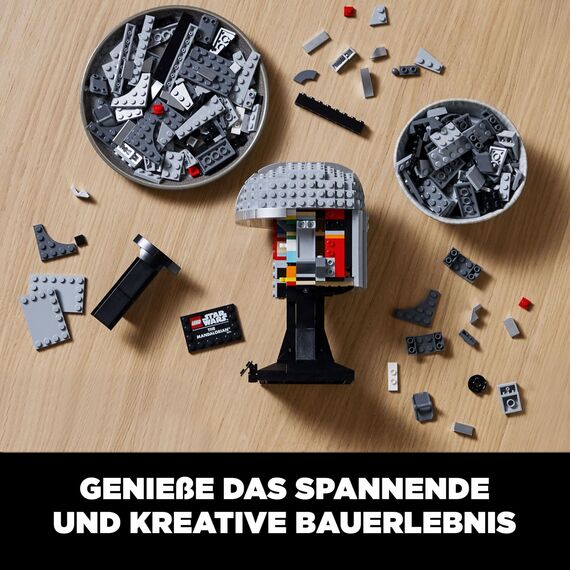 LEGO Star Wars Mandalorianer Helm Modell, Sammlerstück Zimmer-Deko und EIN tolles Geschenk für Erwachsene, Bausatz, Männer, Frauen, Mama, Papa, Sammler-Geschenkidee 75328
