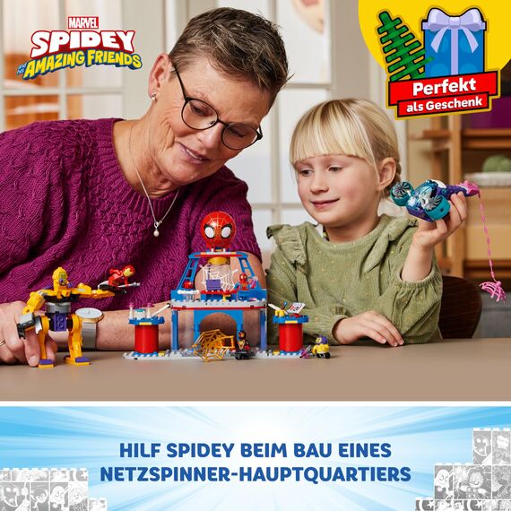 LEGO Marvel Das Hauptquartier von Spideys Team, Spider-Man-Spielzeug mit Fahrzeug und Mech, Geschenk für Jungs und Mädchen ab 4 Jahren, die Fans der TV-Serie Spidey und Seine Super-Freunde sind 10794