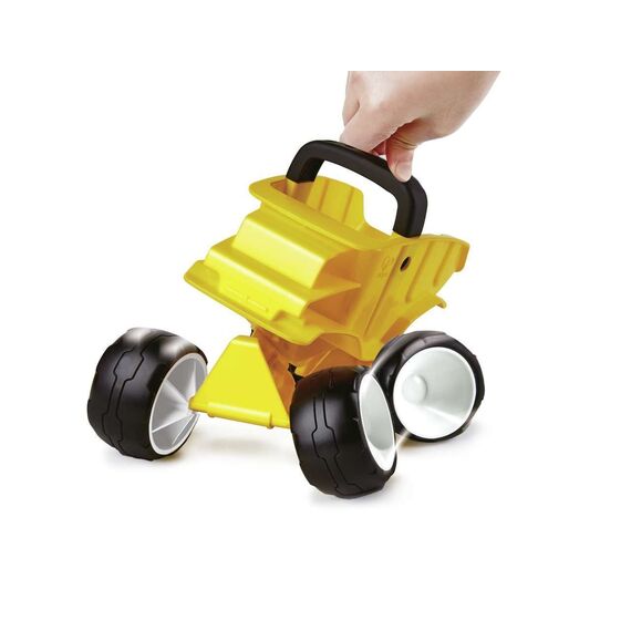 Hape Sandspielzeug Kipper mit Griff, Zieh und Schiebe Strandspielzeug für Kinder ab 12 Monaten