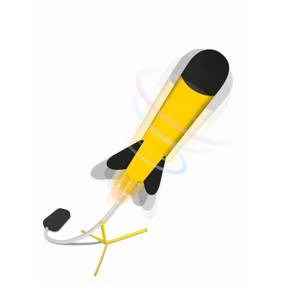 Paul Günther 1556 - Air Rocket² Raketen Spiel mit Startpumpe und 3 Schaumstoffraketen für Kinder ab 4 Jahren, Spaß am Strand, im Garten oder im Park, NEU