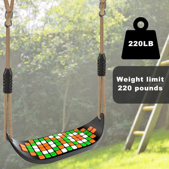 SELEWARE Schaukel Outdoor Kinder Schaukelsitz - Indoor Erwachsene Schaukelbrett Höhenverstellbar mit verstellbaren Seil Garten Kinderschaukel rutschfest Hinterhof Gartenschaukel