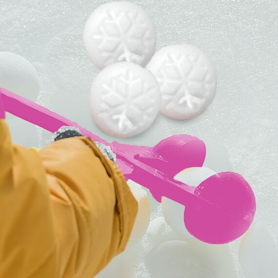 JAMARA 460398 - Snow Play Schneeballzange 38cm pink - Schneebälle (ca. 7 cm Durchmesser) in Sekunden Formen, nie Wieder kalte Hände, Schneebälle sind fluffig und Nicht so hart wie die Handgemachten