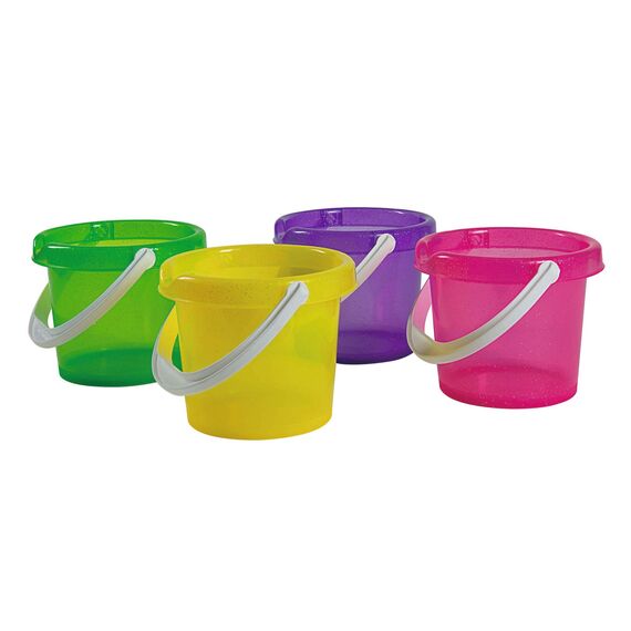 Simba 107106529 - Baby Eimer, es Wird nur EIN Artikel geliefert, Glitzerdekor, Höhe 11cm, Durchmesser 14cm, Sandkasten, Sandspielzeug