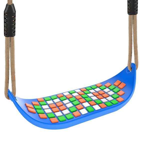 SELEWARE Schaukel Outdoor Kinder Schaukelsitz - Indoor Erwachsene Schaukelbrett mit rutschfest Verstellbaren Seil Garten Kinderschaukel rutschfest Hinterhof Gartenschaukel Blau