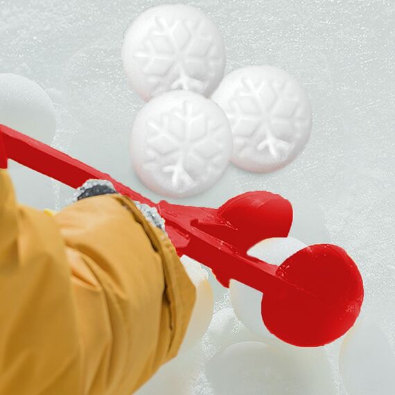JAMARA 460394 - Snow Play Schneeballzange 38cm rot – Schneebälle (ca. 7 cm Durchmesser) in Sekunden Formen, nie Wieder kalte Hände, Schneebälle sind fluffig und Nicht so hart wie die Handgemachten