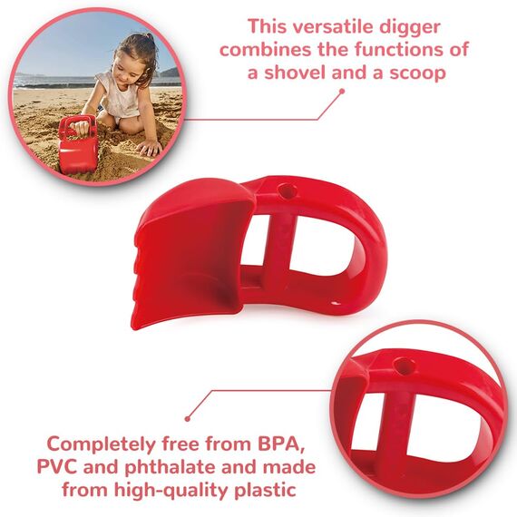 Hape Handbagger, Sandspielzeug – Robuste Strand- und Gartenschaufel, Outdoor Spielzeug, für Sandkasten & Garten, ab 18 Monaten (Packung mit 2)