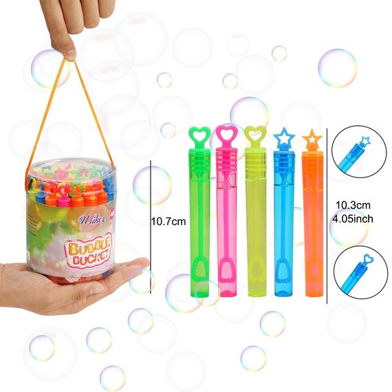 Ulikey Seifenblasen Kinder, 40 Stück Stäbe Spielzeug, Bubble Geschenke Hochzeit Party Set für Garten Mitgebsel Kindergeburtstag Karneval