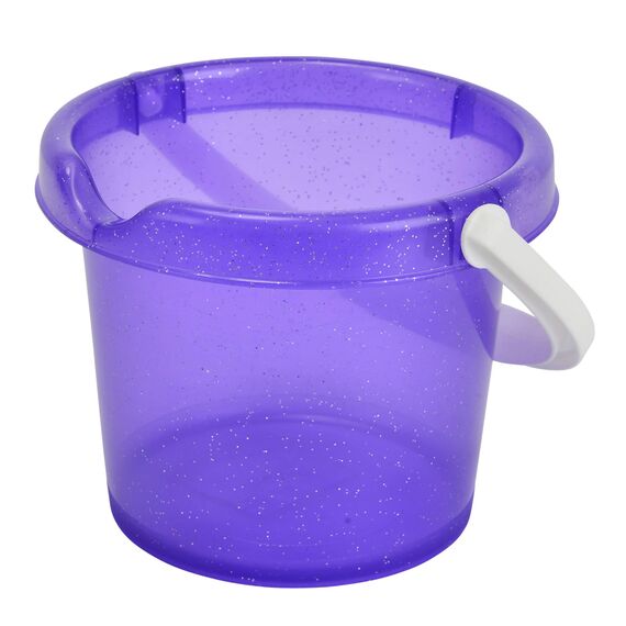 Simba 107106529 - Baby Eimer, es Wird nur EIN Artikel geliefert, Glitzerdekor, Höhe 11cm, Durchmesser 14cm, Sandkasten, Sandspielzeug